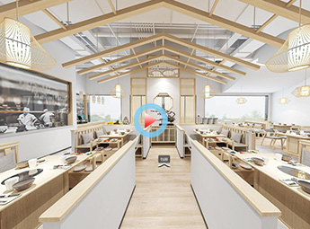 杭州上城區(qū)700平米火鍋店設(shè)計(jì)裝修全景案例