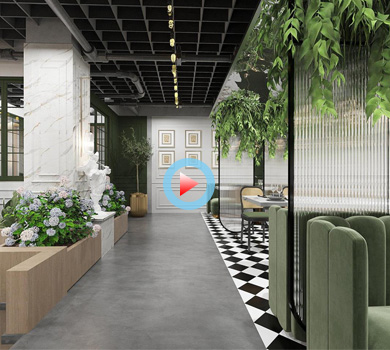 簡歐工業(yè)風(fēng)西餐廳設(shè)計(jì)全景案例