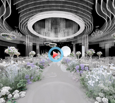 云夢清晰水晶宴會廳設(shè)計(jì)全景案例