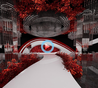 紅色水晶宴會廳設(shè)計(jì)全景案例